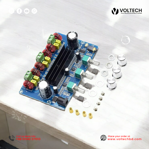 TPA 3116D2 50W x2 Stereo Bluetooth 5 (Blue Color) Amplifier | Voltech Electronics
