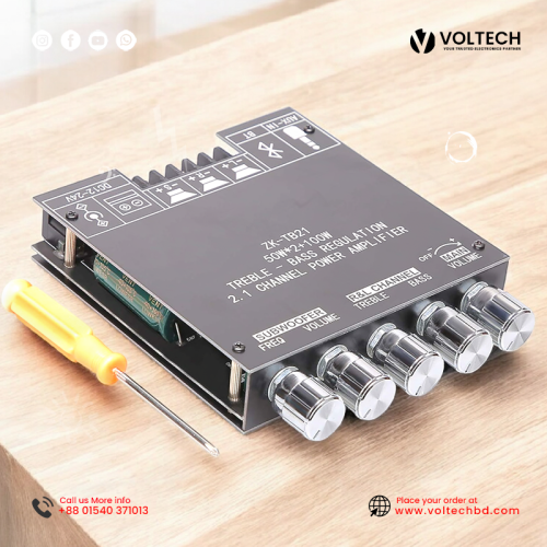 ZK-TB21 TPA3116D2 Bluetooth 5.0 Subwoofer Amplifier Board 50W x 2 + 100W 2.1 Channel | Voltech Electronics