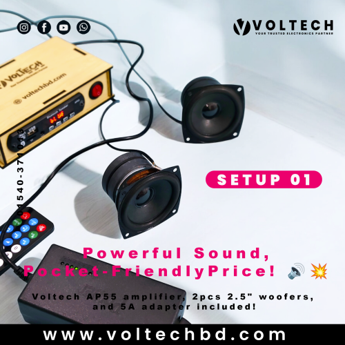 Setup 01 – Voltech AP55 Amplifier Combo with 2.5&quot; Woofer &amp; Adapter