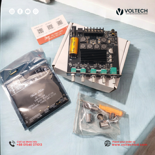 Wuzhi Audio ZK TB21 + App Hi-Fi 2.1 Bluetooth Amplifier (50W+50W Stereo + 100W Sub) – Voltech Electronics