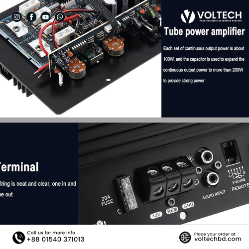 PA80D Car Amplifier 1000W – High Power Audio Performance | Voltech Electronics