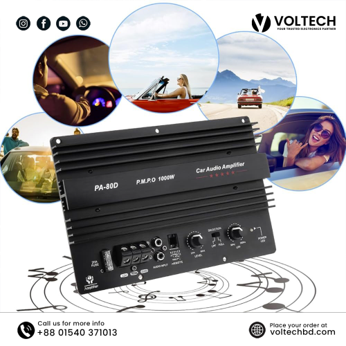 PA80D Car Amplifier 1000W – High Power Audio Performance | Voltech Electronics