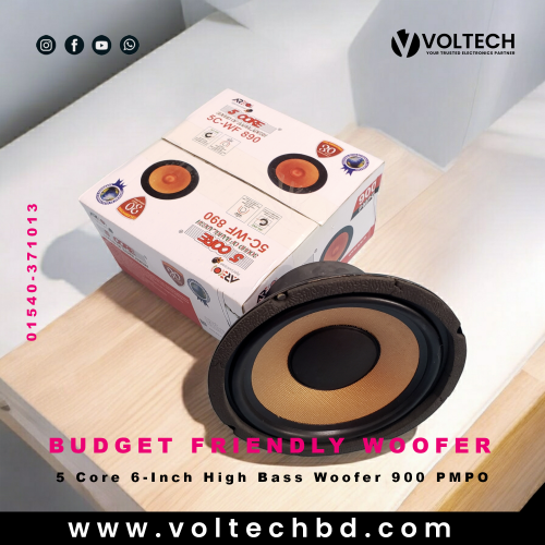 5 Core 6-Inch High Bass Woofer 900 PMPO – Affordable Car Audio Upgrade