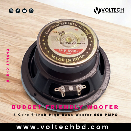 5 Core 6-Inch High Bass Woofer 900 PMPO – Affordable Car Audio Upgrade