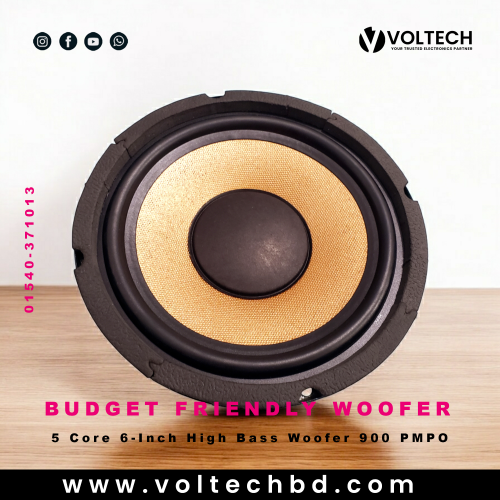 5 Core 6-Inch High Bass Woofer 900 PMPO – Affordable Car Audio Upgrade
