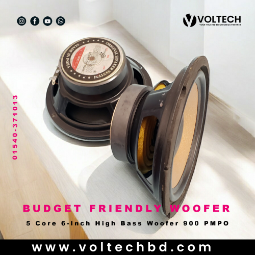 5 Core 6-Inch High Bass Woofer 900 PMPO – Affordable Car Audio Upgrade