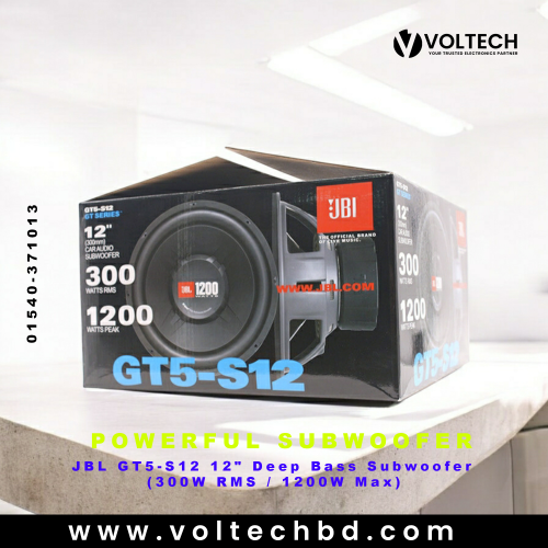 JBL GT5-S12 12&quot; Deep Bass Subwoofer (300W RMS / 1200W Max) | Voltech Electronics