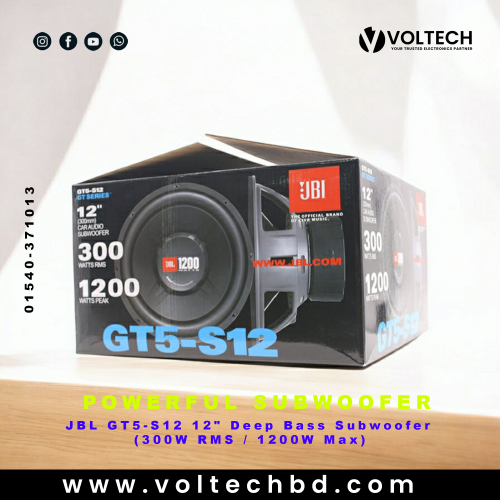JBL GT5-S12 12&quot; Deep Bass Subwoofer (300W RMS / 1200W Max) | Voltech Electronics