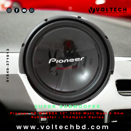 Pioneer TS-W309D4 12&quot; 1400 Watt Dual 4 Ohm Subwoofer – Champion Series | Voltech Electronics