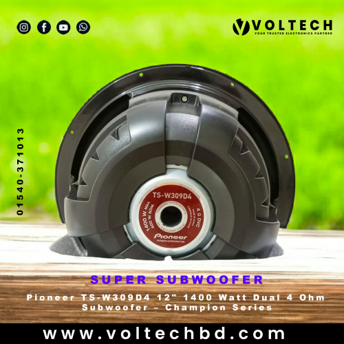 Pioneer TS-W309D4 12&quot; 1400 Watt Dual 4 Ohm Subwoofer – Champion Series | Voltech Electronics