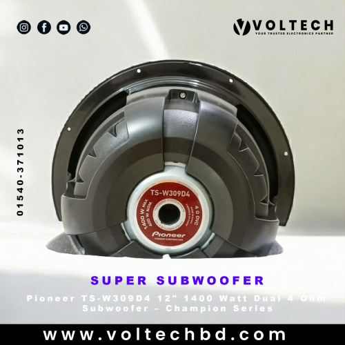 Pioneer TS-W309D4 12&quot; 1400 Watt Dual 4 Ohm Subwoofer – Champion Series | Voltech Electronics