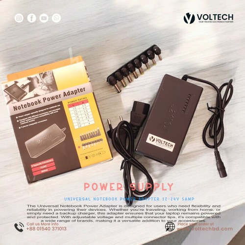 Universal Notebook Power Adapter 12-24V 5Amp – Reliable &amp; Efficient | Voltech Electronics