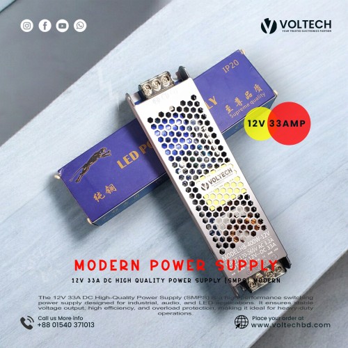 12V 33A DC High-Quality Power Supply (SMPS) – Reliable &amp; Efficient | Voltech Electronics