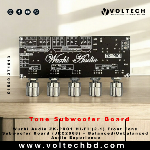 Wuzhi Audio ZK-PRO1 HI-FI (2.1) Front Tone Subwoofer Board (JRC2068) – Balanced / Unbalanced Audio Experience