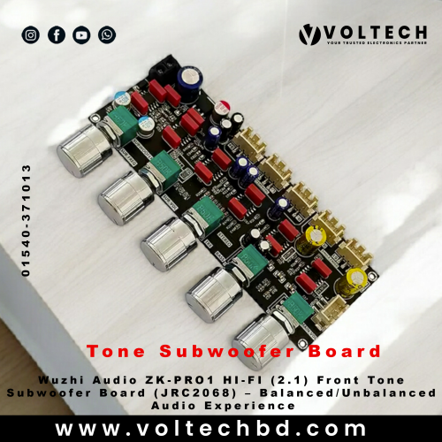 Wuzhi Audio ZK-PRO1 HI-FI (2.1) Front Tone Subwoofer Board (JRC2068) – Balanced / Unbalanced Audio Experience