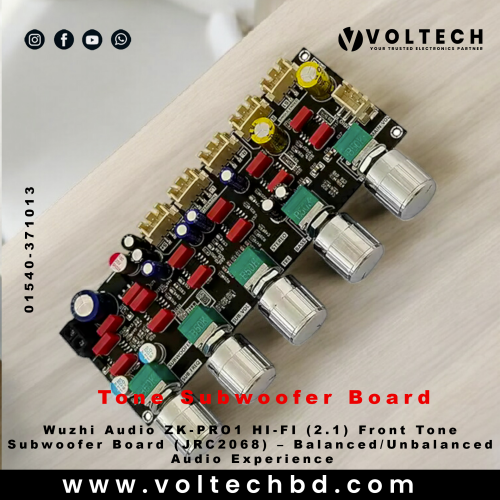Wuzhi Audio ZK-PRO1 HI-FI (2.1) Front Tone Subwoofer Board (JRC2068) – Balanced / Unbalanced Audio Experience
