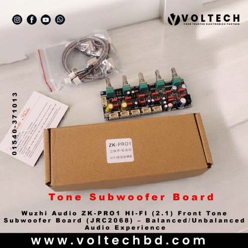 Wuzhi Audio ZK-PRO1 HI-FI (2.1) Front Tone Subwoofer Board (JRC2068) – Balanced / Unbalanced Audio Experience