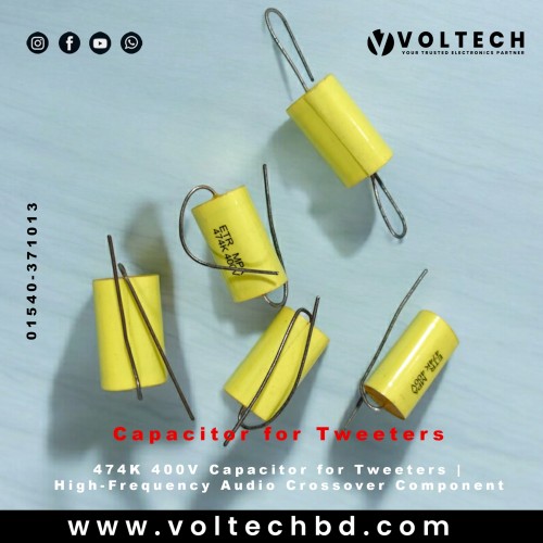 474K 400V Capacitor for Tweeters ( 1pcs ) | High-Frequency Audio Crossover Component