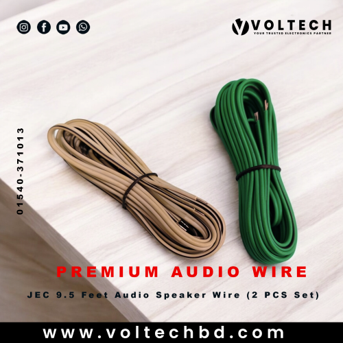 JEC 9.5 Feet Speaker or Audio Wire 2 PCS Set