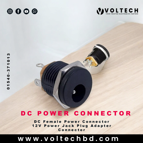 DC Female Power Connector Black