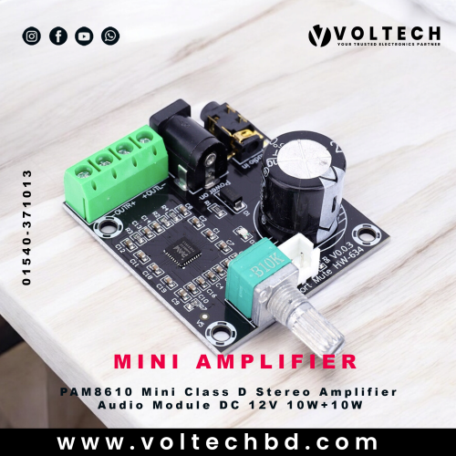 PAM8610 Mini Class D Stereo Amplifier Audio Module DC 12V 10W+10W